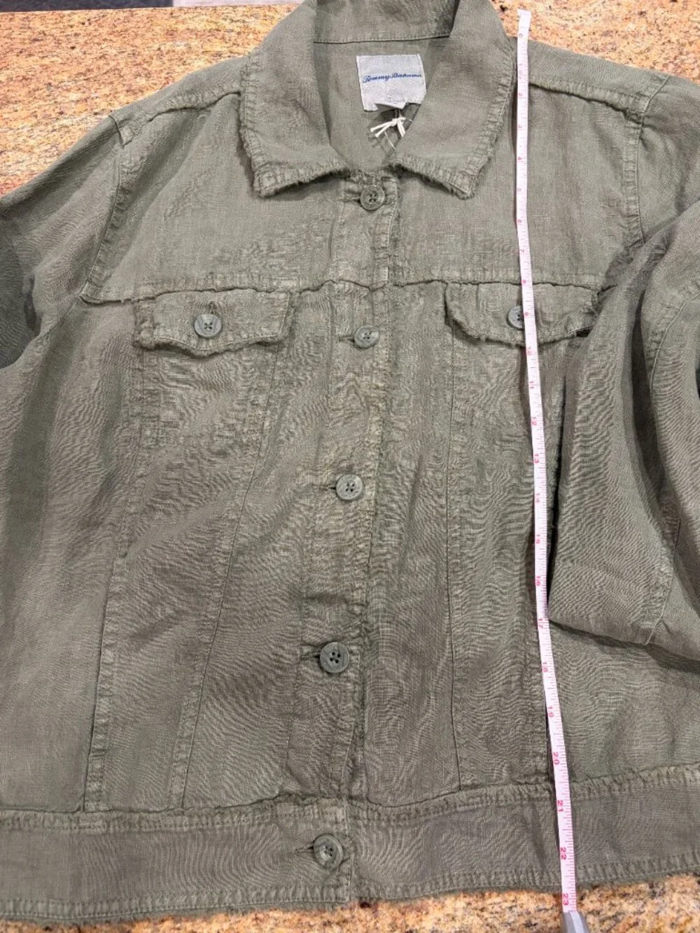 NWT Tommy Bahama Two Palm Raw Edge Point Collar Jacket Large Linen Travel NEW 💙 - Picture 10 of 10